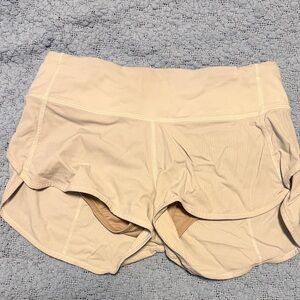 White Lululemon Speed Up Running Shorts